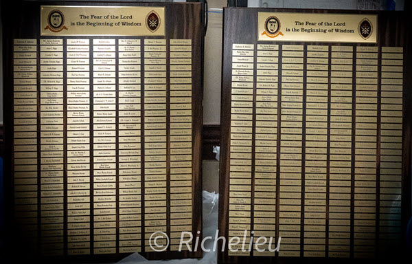The new Memorial Wall plaques